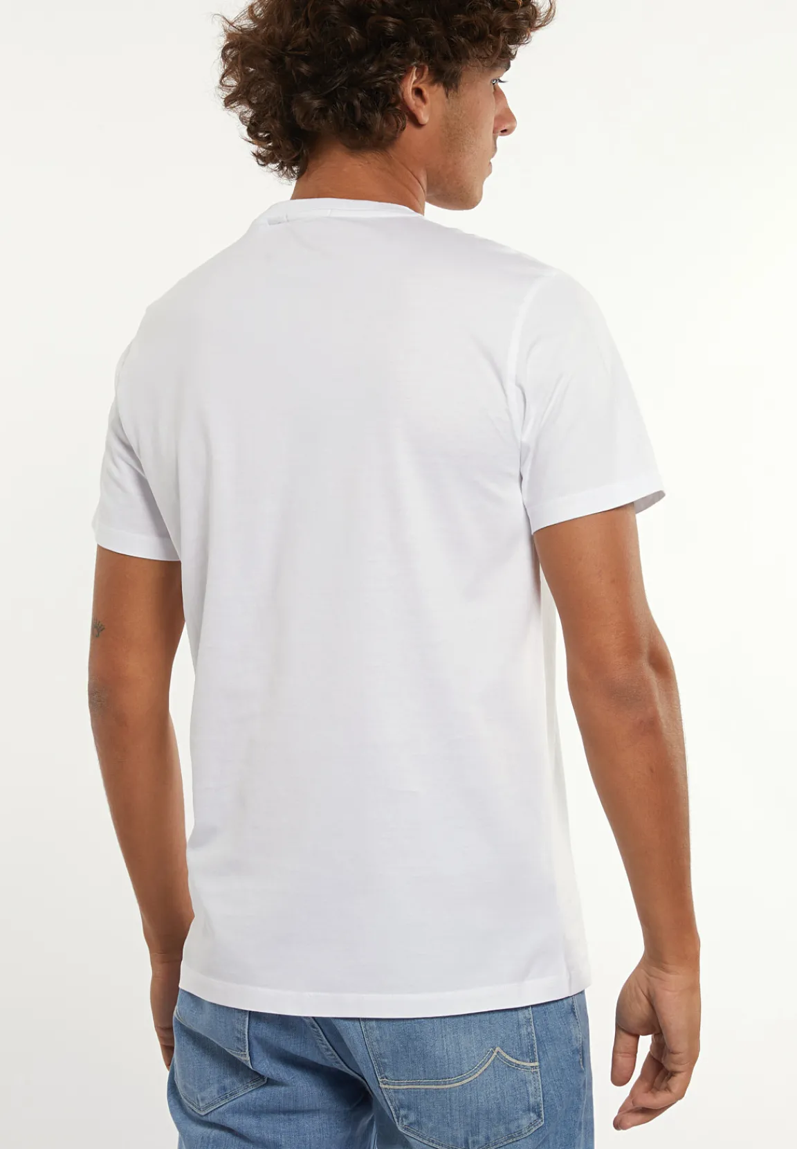 Best River Woods Custom fit katoenen T-shirt borstzak wit -