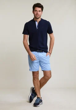 New River Woods Custom fit katoenen T-shirt korte mouwen navy -