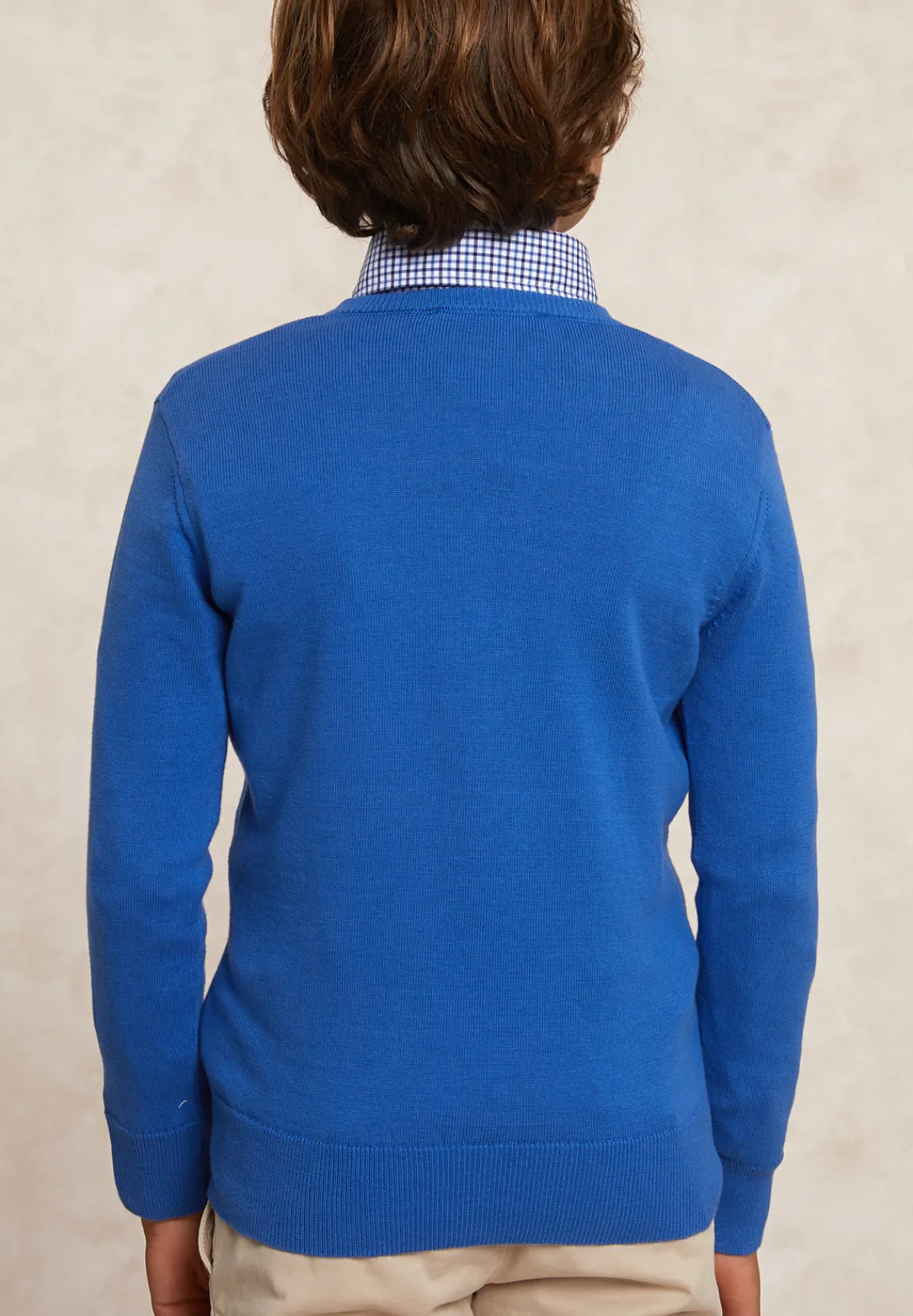 Hot River Woods Custom fit katoenen V-hals trui evening blue -