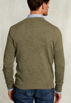 Discount River Woods Custom fit katoenen-linnen trui savanna -