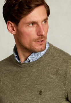 Discount River Woods Custom fit katoenen-linnen trui savanna -