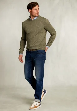 Discount River Woods Custom fit katoenen-linnen trui savanna -