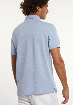Online River Woods Custom fit katoen-linnen jaspe piqué polo dk soft persian blue mix -