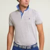 New River Woods Custom fit katoen-linnen polo old wood mix -