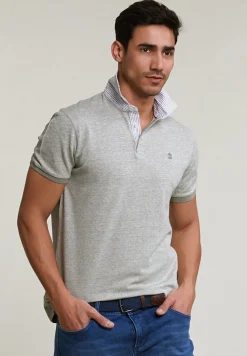 Sale River Woods Custom fit katoen-linnen polo safari mix -