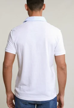 Hot River Woods Custom fit katoen-linnen polo wit -