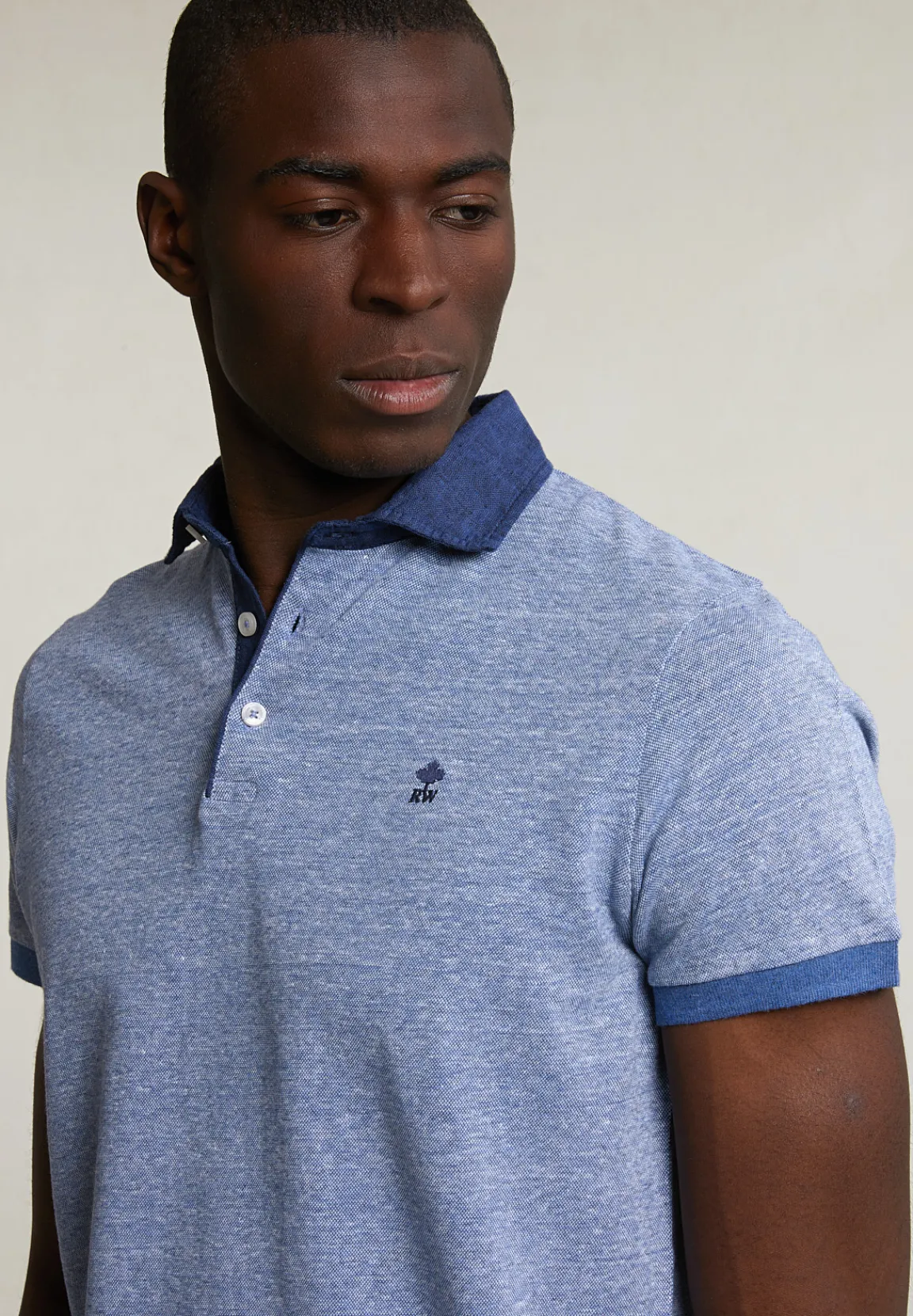Hot River Woods Custom fit katoen-linnen polo lake mix -
