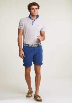 New River Woods Custom fit katoen-linnen polo old wood mix -