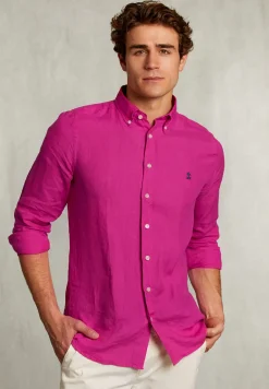 Hot River Woods Custom fit linnen hemd amaranth -