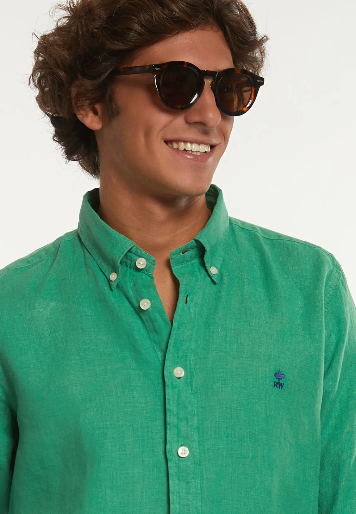 Best River Woods Custom fit linnen hemd belize green -