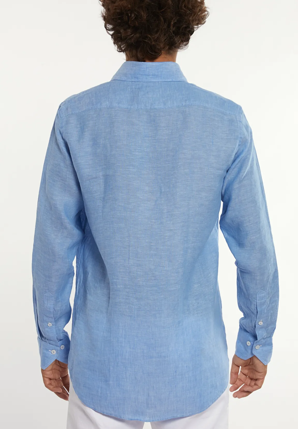 Hot River Woods Custom fit linnen hemd blauw -