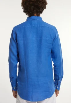 Fashion River Woods Custom fit linnen hemd evening blue -