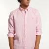 Sale River Woods Custom fit linnen hemd flamingo -