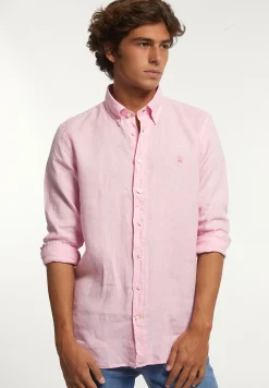 Sale River Woods Custom fit linnen hemd flamingo -