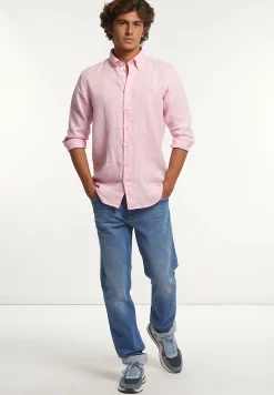 Sale River Woods Custom fit linnen hemd flamingo -