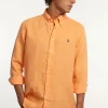 Best River Woods Custom fit linnen hemd peach -