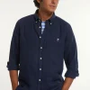 Sale River Woods Custom fit linnen hemd presidential blue -