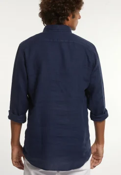 Sale River Woods Custom fit linnen hemd presidential blue -