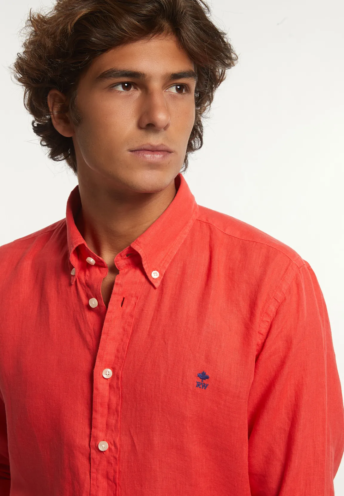 Best River Woods Custom fit linnen hemd stanford red -