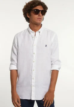 Hot River Woods Custom fit linnen hemd wit -