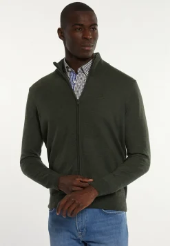 Online River Woods Custom fit merino cardigan opstaande kraag forest mix -