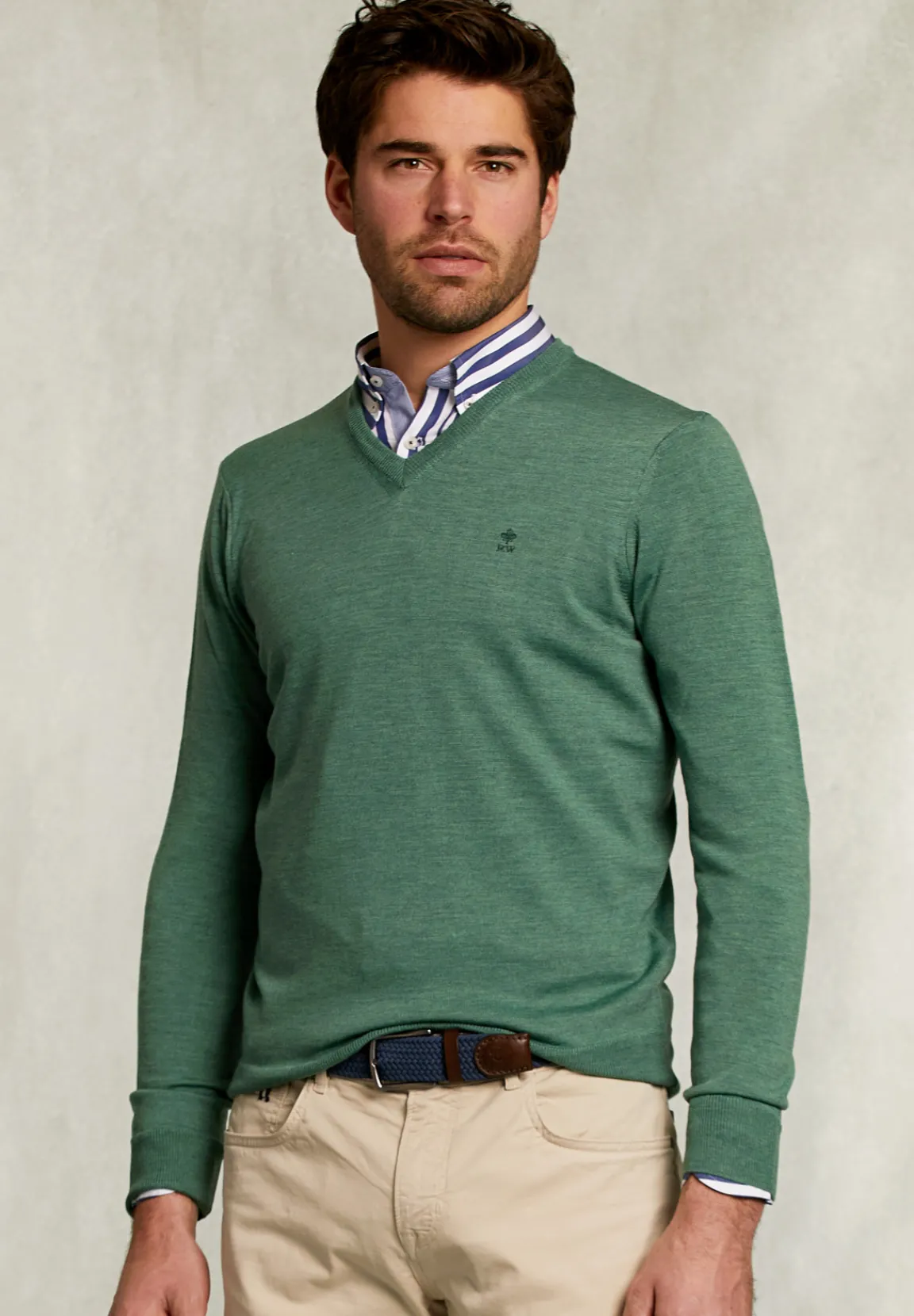 Clearance River Woods Custom fit merino V-hals trui equator mix -