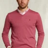 Discount River Woods Custom fit merino V-hals trui amaranth mix -