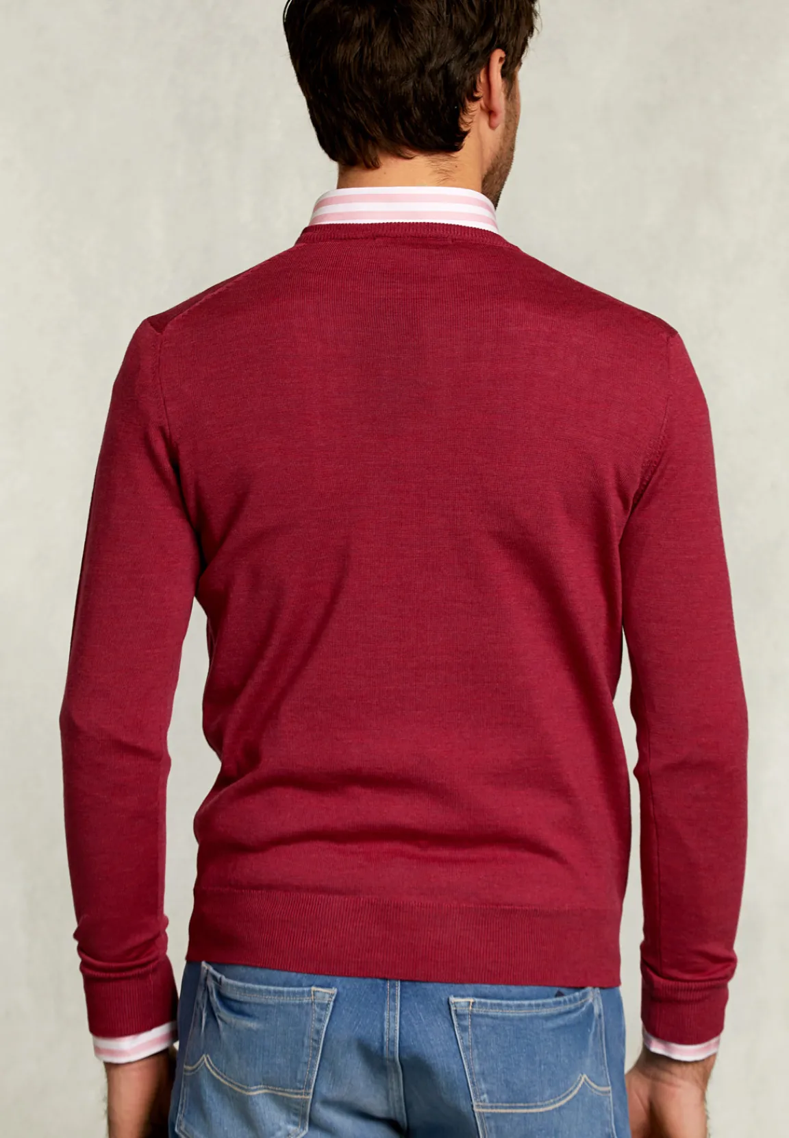 Online River Woods Custom fit merino V-hals trui bonbon mix -