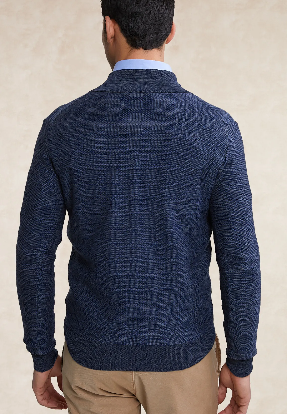 Best River Woods Custom fit merinotrui opstaande kraag stellar mix -