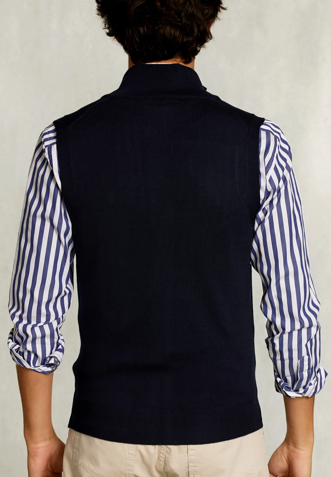 Outlet River Woods Custom fit mouwloze merino cardigan navy -