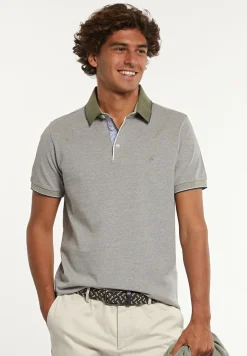 Sale River Woods Custom fit pima katoen fantasie polo olive mix -