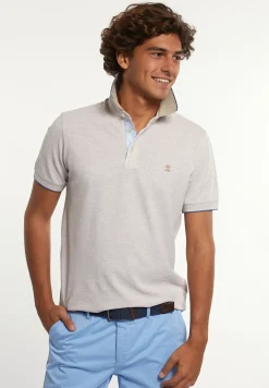 Sale River Woods Custom fit pima katoen fantasie polo wheat mix -