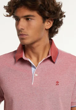 Best River Woods Custom fit pima katoen fantasie polo scarlet mix -