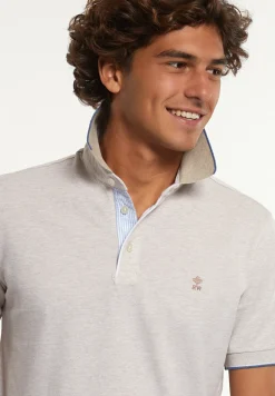 Sale River Woods Custom fit pima katoen fantasie polo wheat mix -