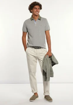 Sale River Woods Custom fit pima katoen fantasie polo olive mix -