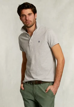 Sale River Woods Custom fit pima katoen polo dark oyster mix -