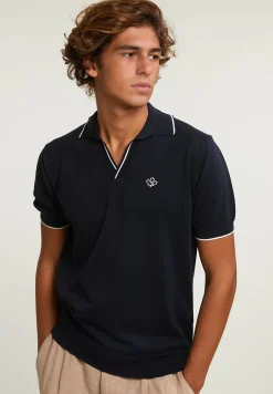 Hot River Woods Custom fit pima katoen polotrui korte mouwen dk navy -