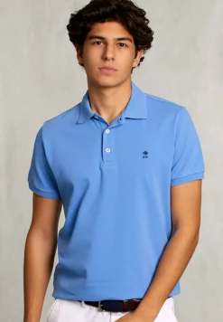 Best River Woods Custom fit pima katoen polo azure -