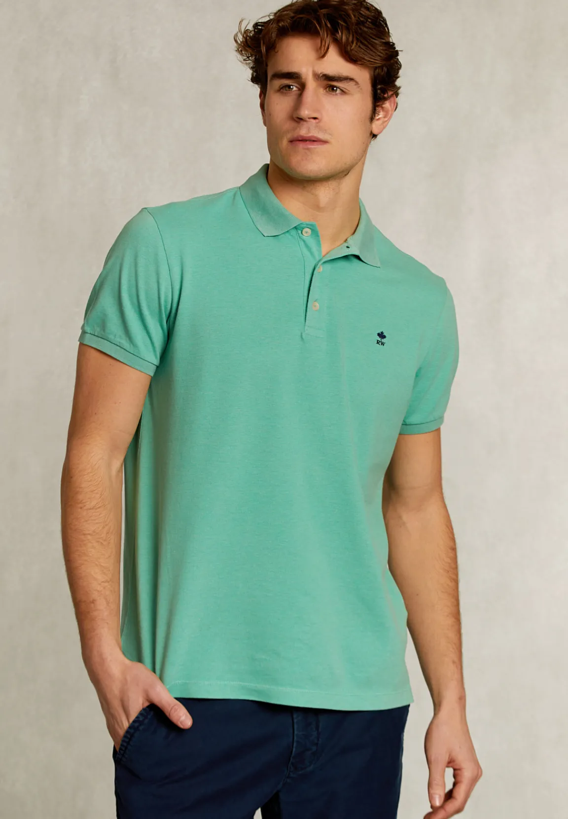 Sale River Woods Custom fit pima katoen polo mojito mix -