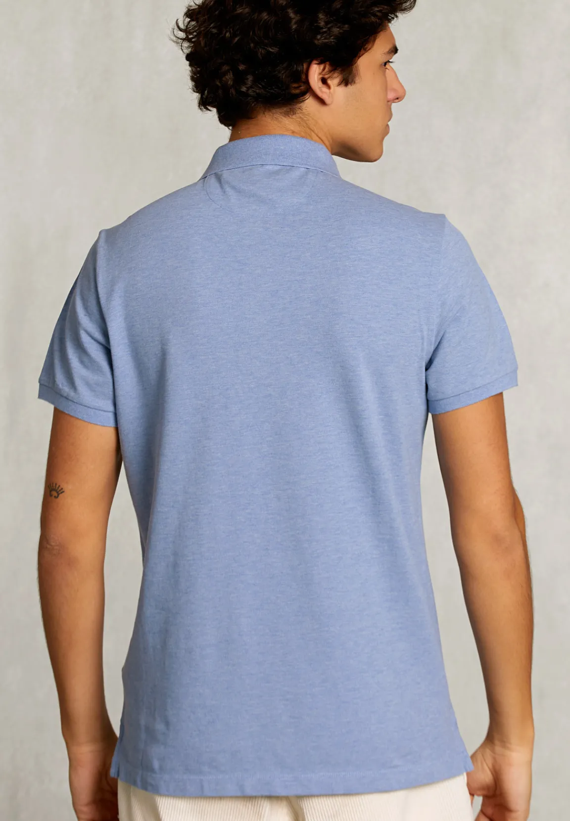 Clearance River Woods Custom fit pima katoen polo blue gin mix -