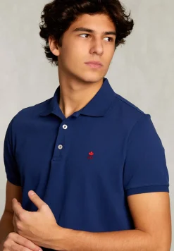 Hot River Woods Custom fit pima katoen polo oxford blue -