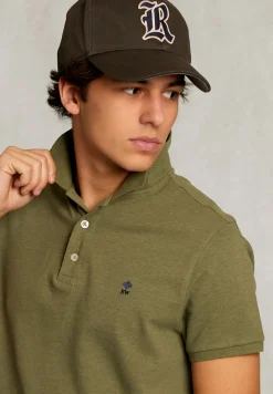New River Woods Custom fit pima katoen polo lt savanna mix -