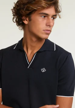 Hot River Woods Custom fit pima katoen polotrui korte mouwen dk navy -