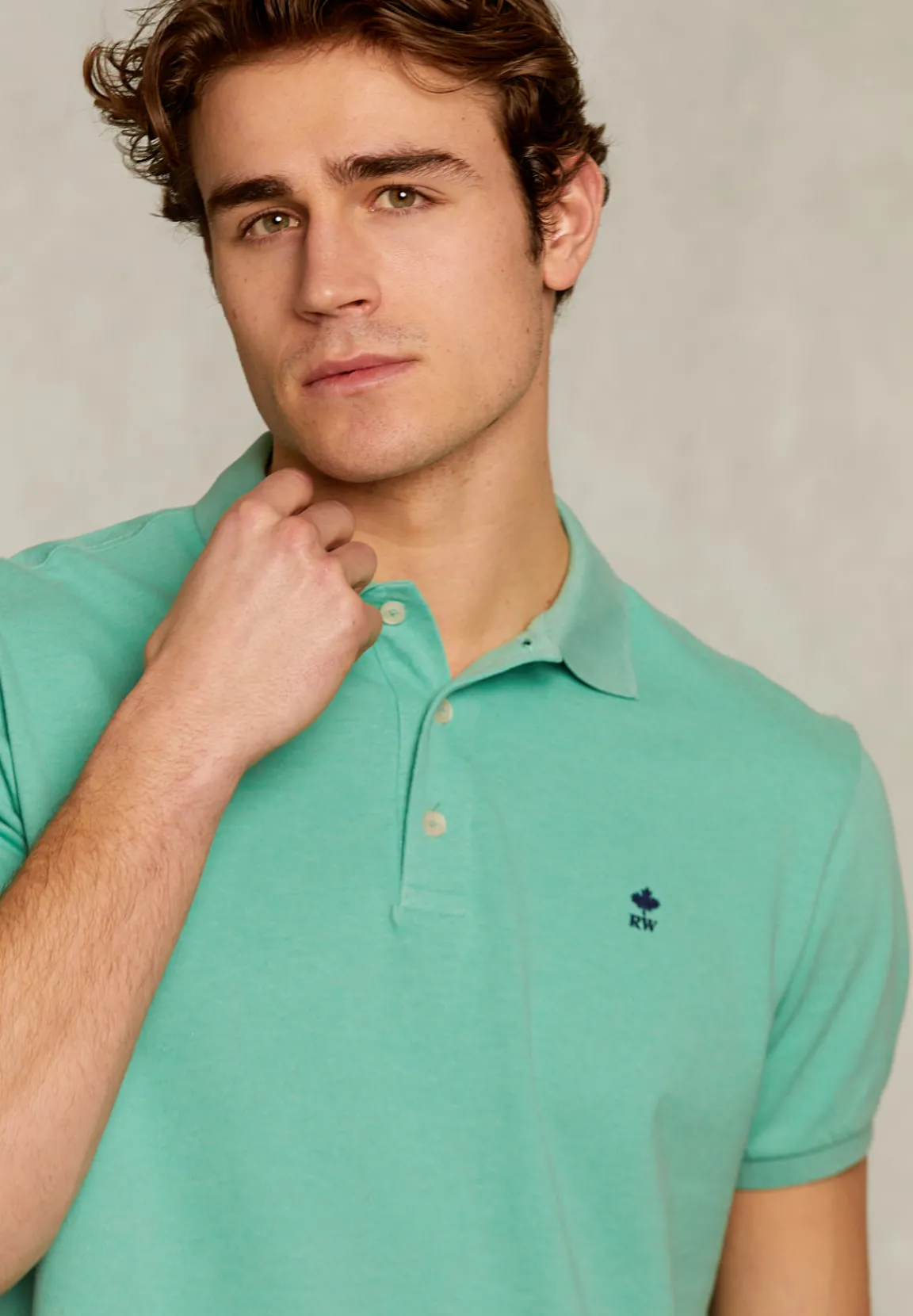 Sale River Woods Custom fit pima katoen polo mojito mix -
