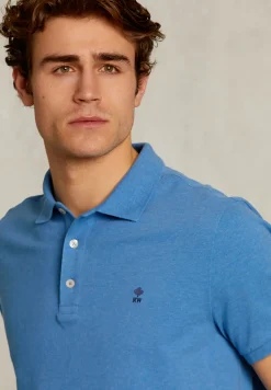 Hot River Woods Custom fit pima katoen polo ocean mix -
