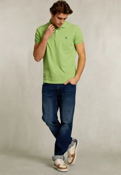 Sale River Woods Custom fit pima katoen polo lime mix -