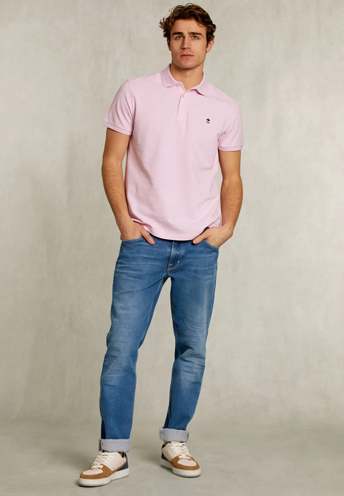 Clearance River Woods Custom fit pima katoen polo pink mix -