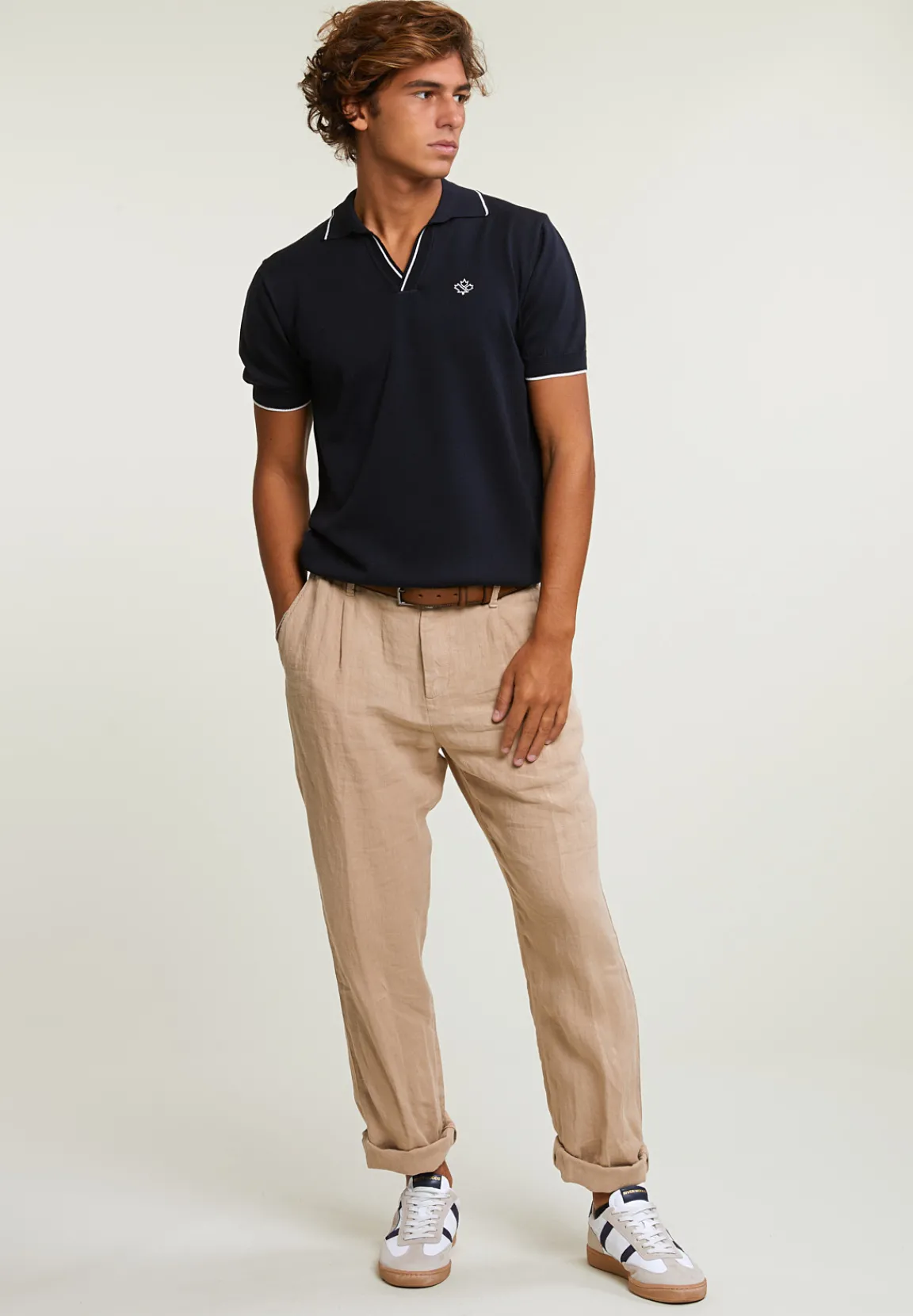 Hot River Woods Custom fit pima katoen polotrui korte mouwen dk navy -