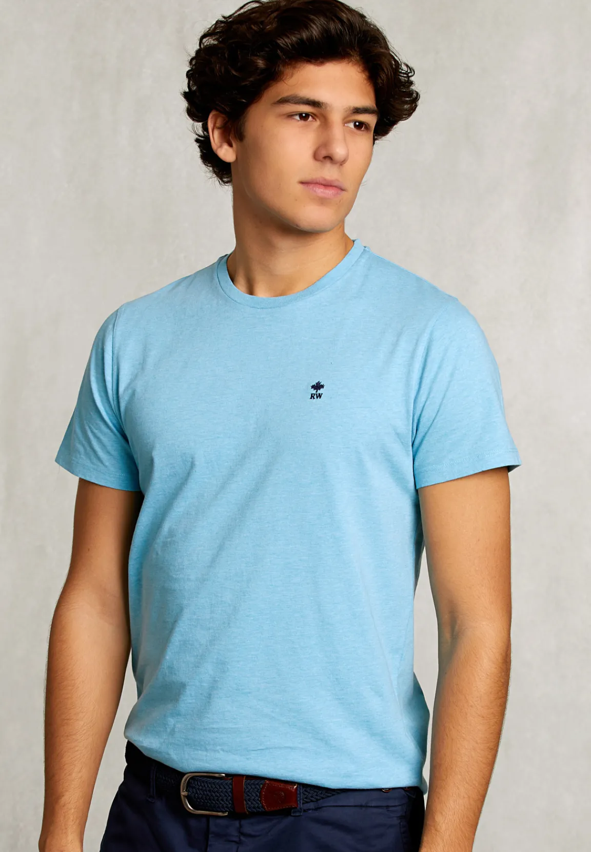 Outlet River Woods Custom fit pima katoen T-shirt bora bora mix -