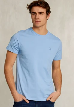 Best River Woods Custom fit pima katoen T-shirt bay blue -